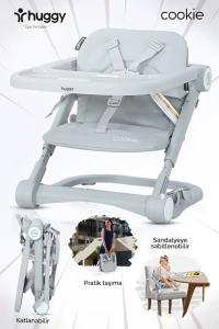 Huggy Cookie Portatif Mama Sandalyesi | Katlanabilir, Taşınabilir, Yıkanabilir